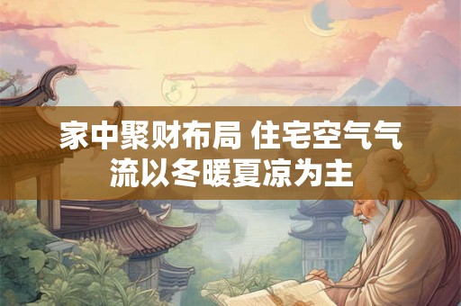 家中聚财布局 住宅空气气流以冬暖夏凉为主 家中聚财布局 住宅空气气流以冬暖夏凉为主