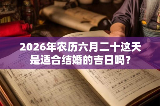 2026年农历六月二十这天是适合结婚的吉日吗? 2026年农历六月二十这天是适合结婚的吉日吗?