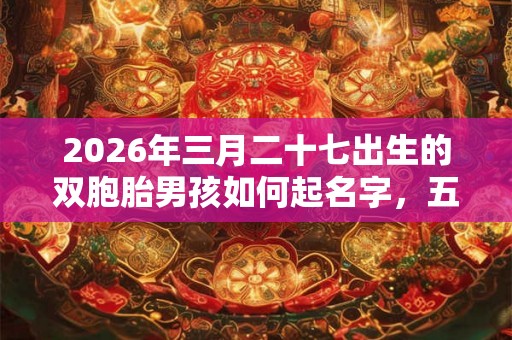 2026年三月二十七出生的双胞胎男孩如何起名字，五行属什么