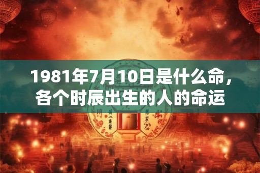 1981年7月10日是什么命，各个时辰出生的人的命运