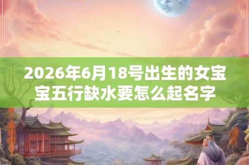 2026年6月18号出生的女宝宝五行缺水要怎么起名字