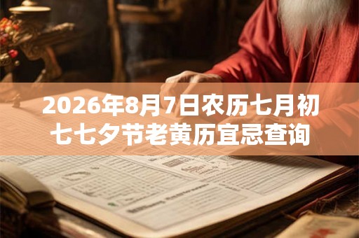 2026年8月7日农历七月初七七夕节老黄历宜忌查询