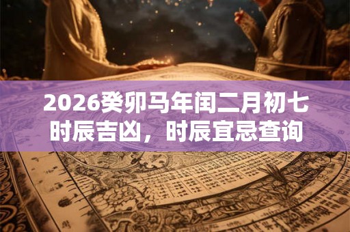 2026癸卯马年闰二月初七时辰吉凶，时辰宜忌查询
