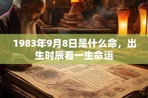 1983年9月8日是什么命，出生时辰看一生命运