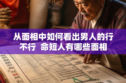 从面相中如何看出男人的行不行  命短人有哪些面相