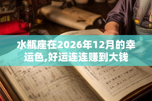 水瓶座在2026年12月的幸运色,好运连连赚到大钱