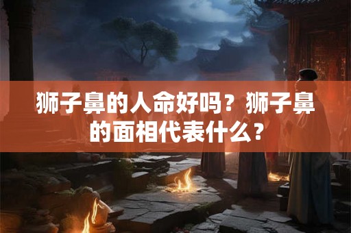 狮子鼻的人命好吗？狮子鼻的面相代表什么？