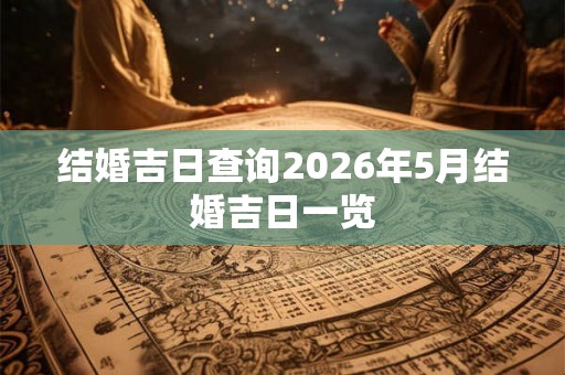 结婚吉日查询2026年5月结婚吉日一览