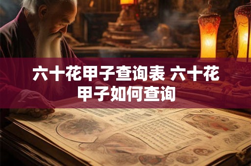 六十花甲子查询表 六十花甲子如何查询