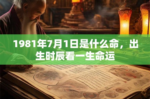 1981年7月1日是什么命，出生时辰看一生命运