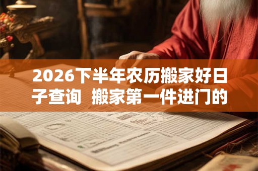 2026下半年农历搬家好日子查询  搬家第一件进门的东西