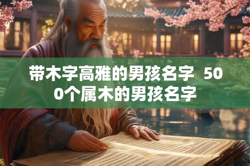 带木字高雅的男孩名字  500个属木的男孩名字
