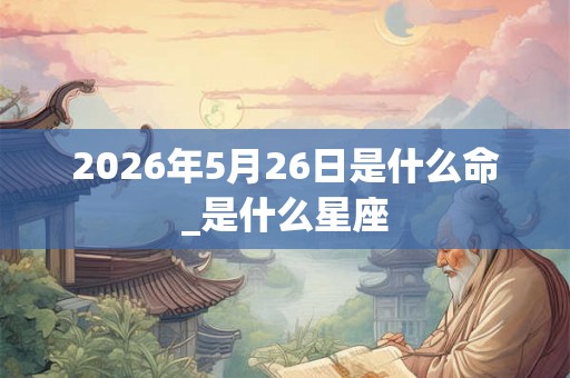 2026年5月26日是什么命_是什么星座