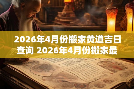 2026年4月份搬家黄道吉日查询 2026年4月份搬家最佳黄道吉日是哪天