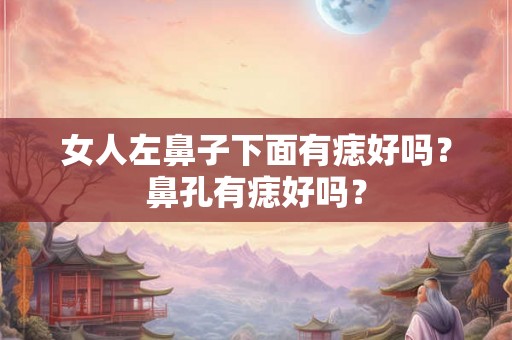 女人左鼻子下面有痣好吗？鼻孔有痣好吗？