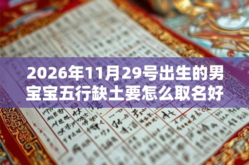 2026年11月29号出生的男宝宝五行缺土要怎么取名好