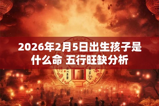 2026年2月5日出生孩子是什么命 五行旺缺分析 2026年2月5日出生孩子是什么命 五行旺缺分析