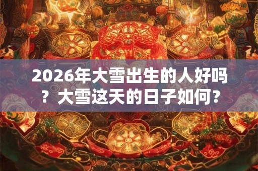 2026年大雪出生的人好吗？大雪这天的日子如何？