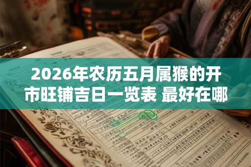 2026年农历五月属猴的开市旺铺吉日一览表 最好在哪天开市