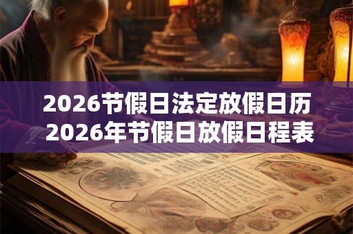 2026节假日法定放假日历 2026年节假日放假日程表