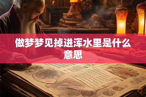 做梦梦见掉进浑水里是什么意思
