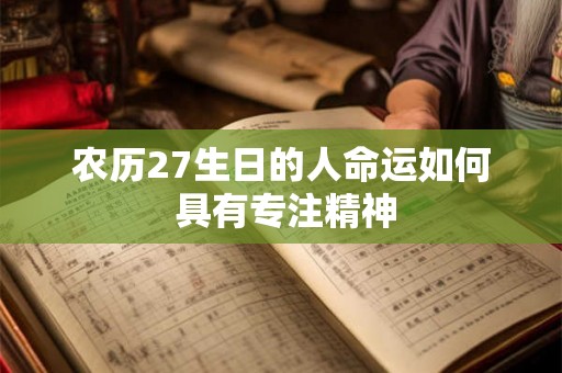 农历27生日的人命运如何 具有专注精神
