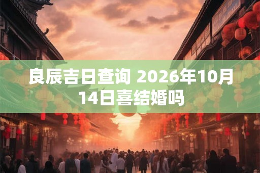 良辰吉日查询 2026年10月14日喜结婚吗