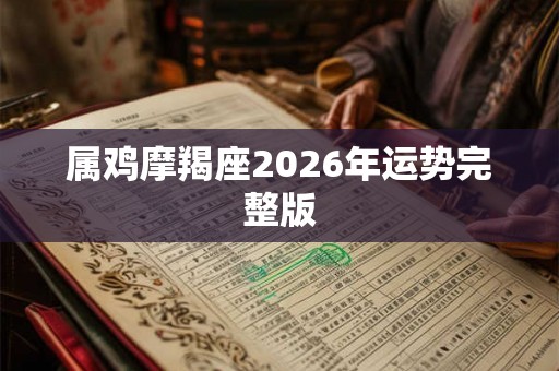 属鸡摩羯座2026年运势完整版