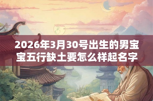 2026年3月30号出生的男宝宝五行缺土要怎么样起名字
