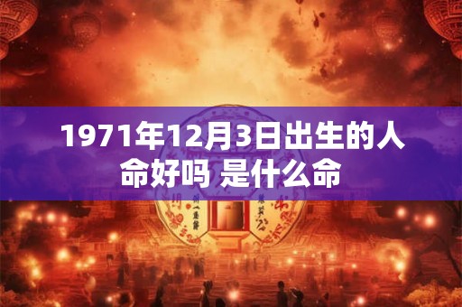 1971年12月3日出生的人命好吗 是什么命