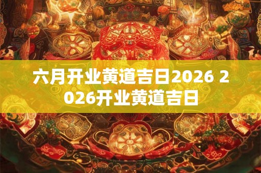 六月开业黄道吉日2026 2026开业黄道吉日