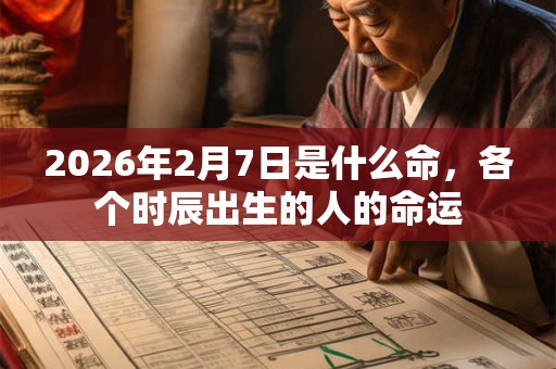 2026年2月7日是什么命，各个时辰出生的人的命运