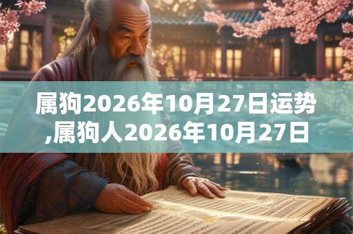 属狗2026年10月27日运势,属狗人2026年10月27日财运,生肖狗2026年10月27日运势