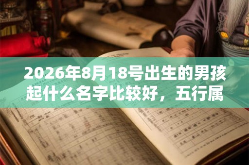 2026年8月18号出生的男孩起什么名字比较好，五行属什么