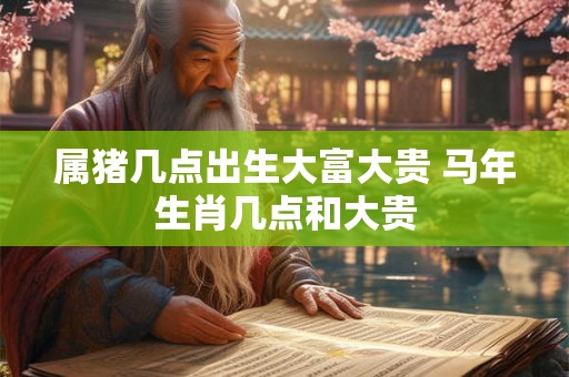 属猪几点出生大富大贵 马年生肖几点和大贵 属猪几点出生大富大贵 马年生肖几点和大贵