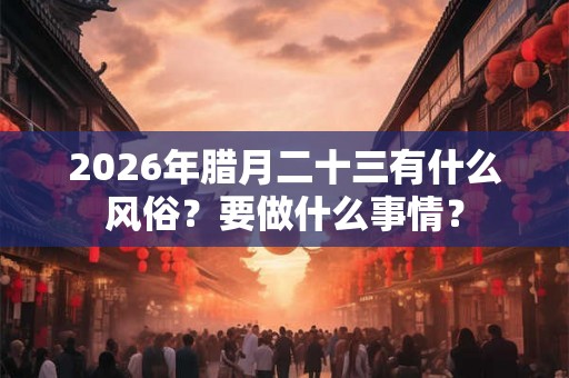 2026年腊月二十三有什么风俗？要做什么事情？