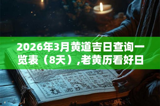 2026年3月黄道吉日查询一览表（8天）,老黄历看好日子