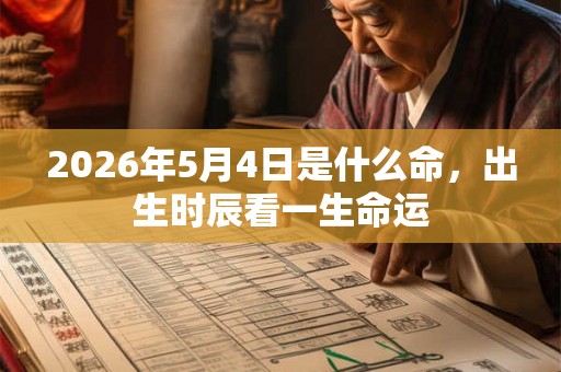 2026年5月4日是什么命，出生时辰看一生命运