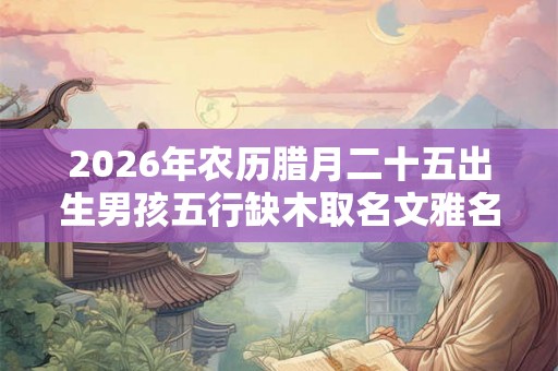 2026年农历腊月二十五出生男孩五行缺木取名文雅名字