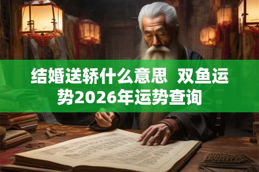 结婚送轿什么意思  双鱼运势2026年运势查询