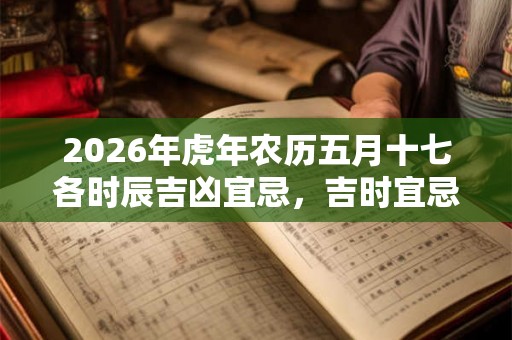 2026年虎年农历五月十七各时辰吉凶宜忌，吉时宜忌查询