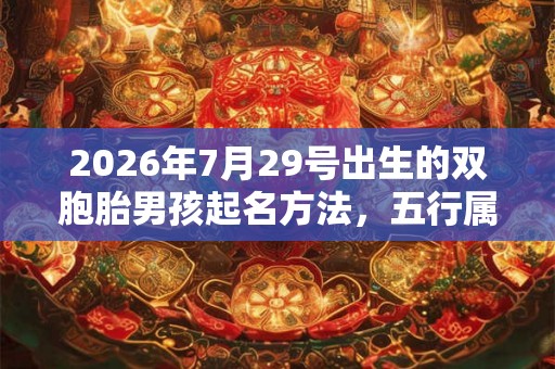 2026年7月29号出生的双胞胎男孩起名方法，五行属什么