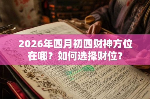 2026年四月初四财神方位在哪？如何选择财位？