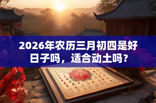 2026年农历三月初四是好日子吗，适合动土吗？