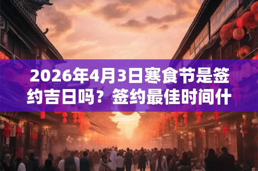 2026年4月3日寒食节是签约吉日吗？签约最佳时间什么时候？
