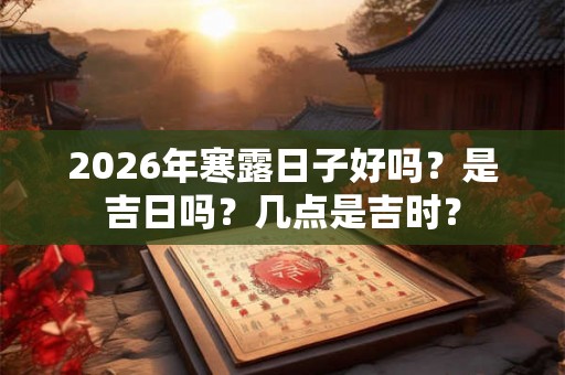 2026年寒露日子好吗？是吉日吗？几点是吉时？