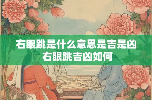 右眼跳是什么意思是吉是凶 右眼跳吉凶如何 右眼跳是什么意思是吉是凶 右眼跳吉凶如何