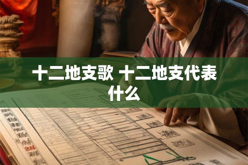 十二地支歌 十二地支代表什么
