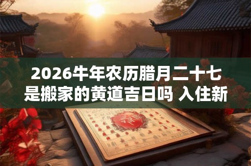 2026牛年农历腊月二十七是搬家的黄道吉日吗 入住新房适合么