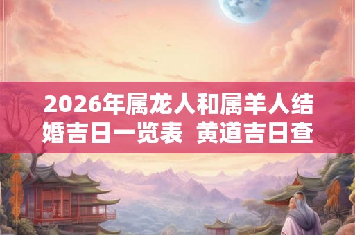2026年属龙人和属羊人结婚吉日一览表  黄道吉日查询